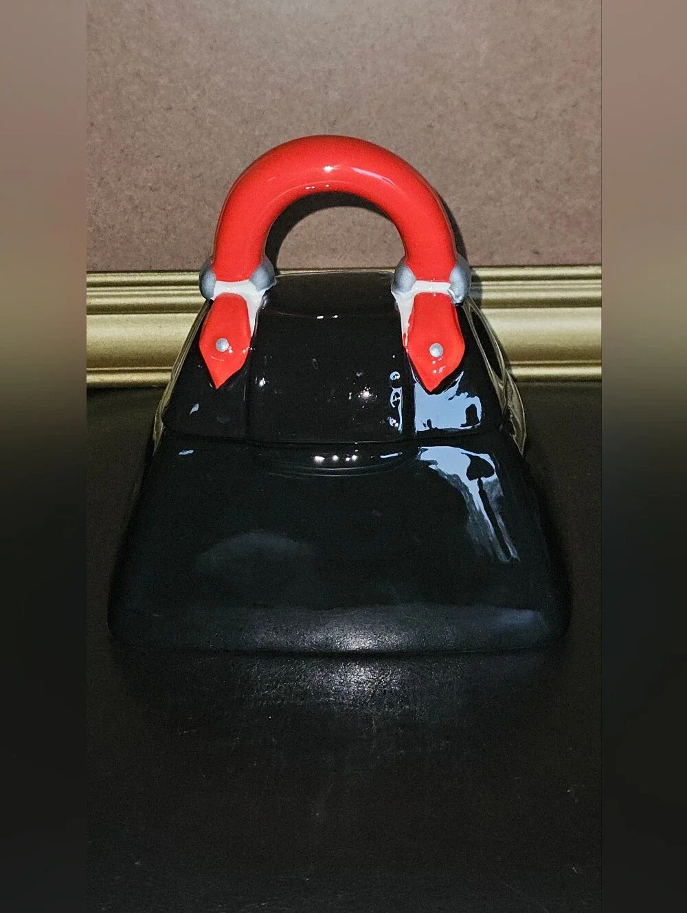 David’s Cookies Lovely Ceramic Purse Small 6” Cookie Jar Trinket Box